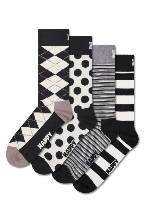 Happy Socks Assorted 4-Pack Black & White Socks Gift Box  product