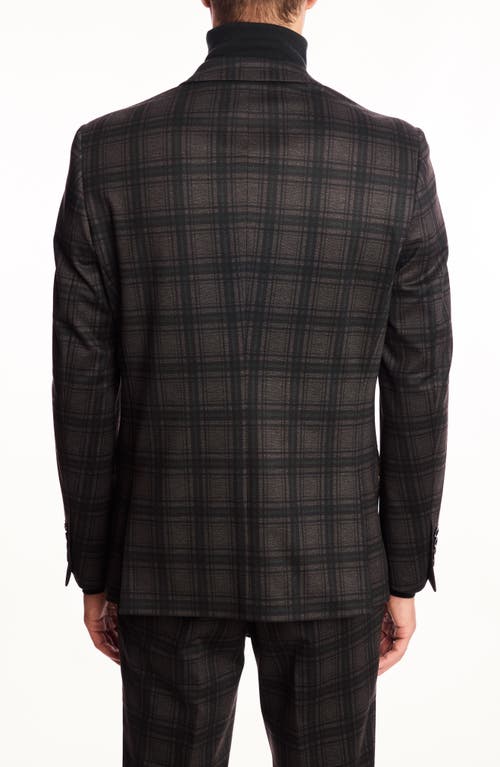 Paisley & Gray Dover Slim Fit Charcoal Plaid Blazer In Black