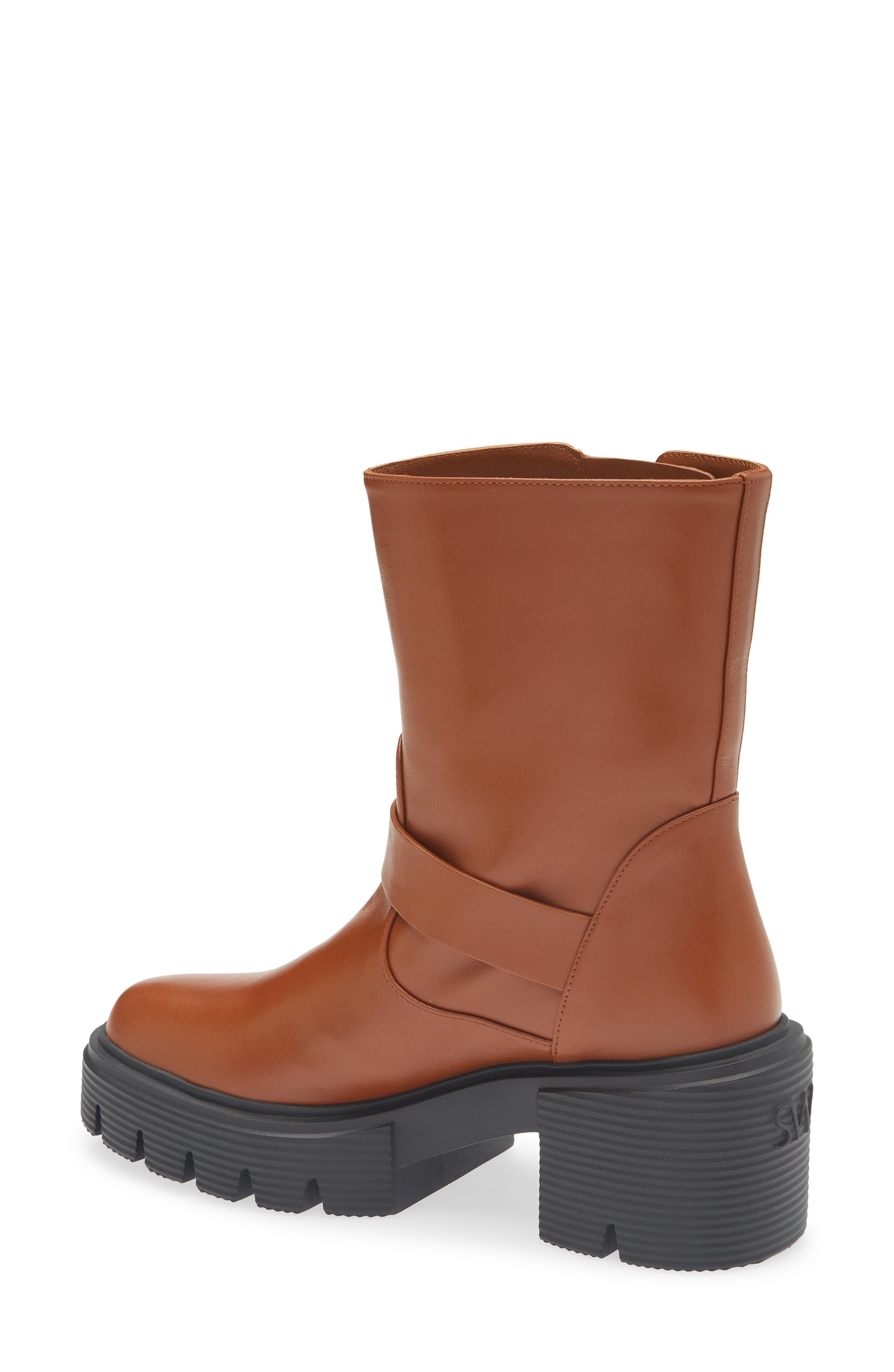 Stuart Weitzman Soho Moto Bootie, Alternate, color, Bridle Brown