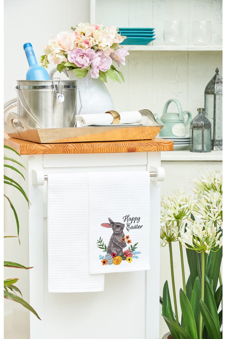 Happy Easter Bunny Towel, Alternate, color, White