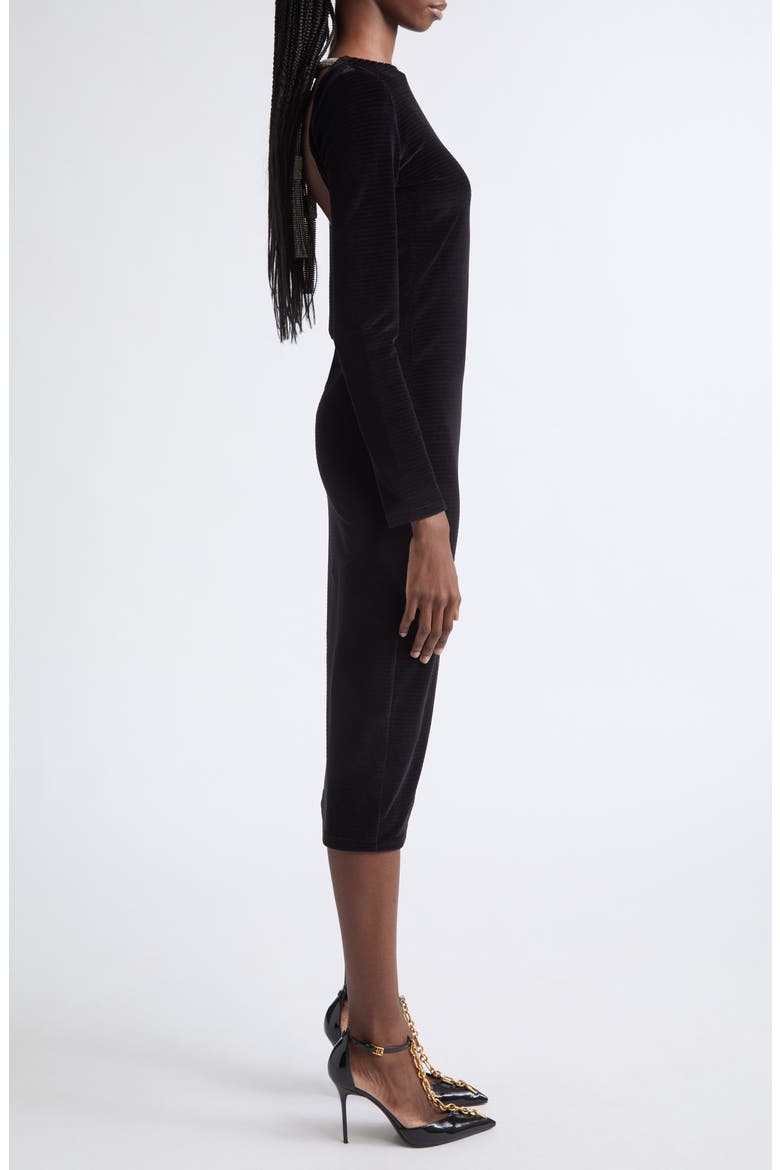 Ribbed Velvet Open Back Maxi Dress, Alternate, color, 0PA BLACK