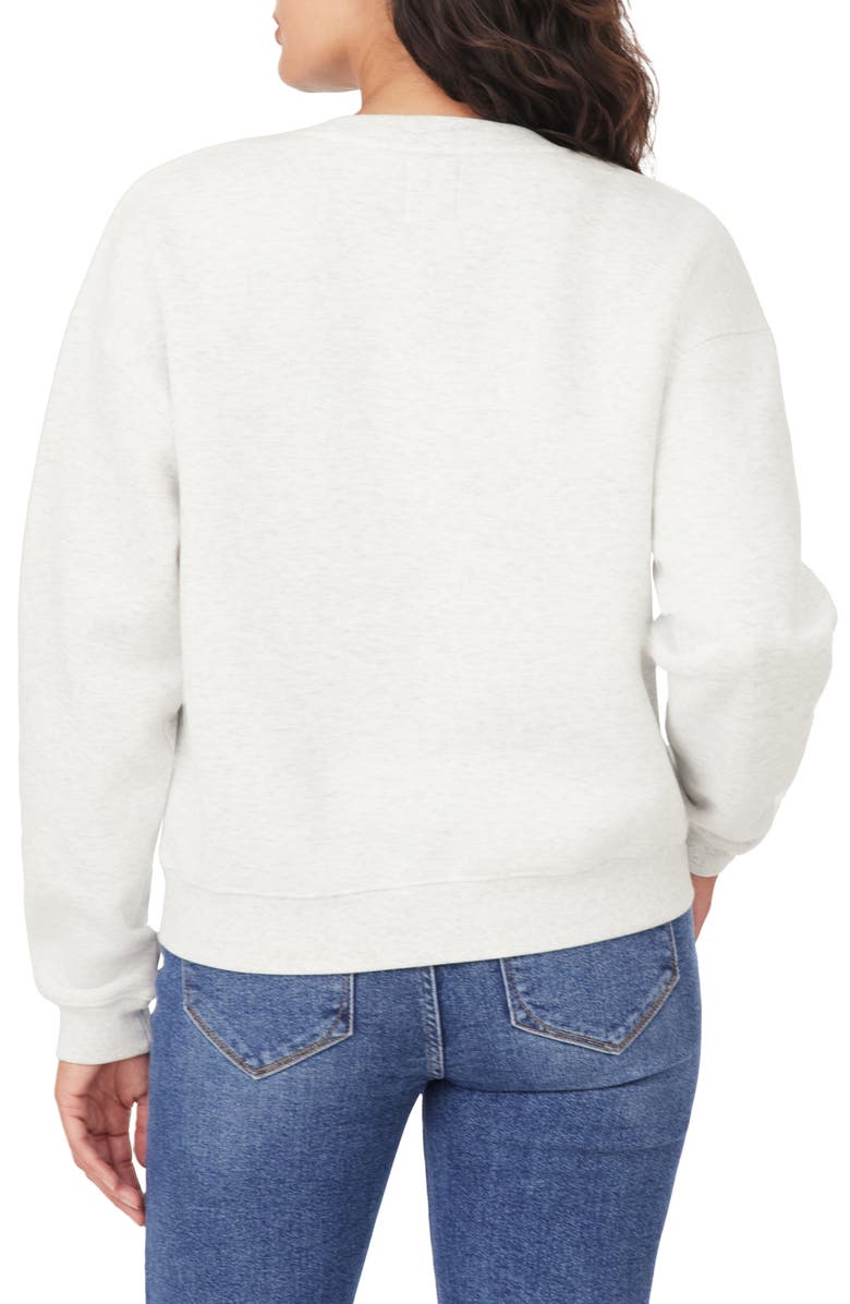 Kensie Easy Graphic Sweatshirt & Scrunchie Set, Alternate, color, Light Heather Grey Martini