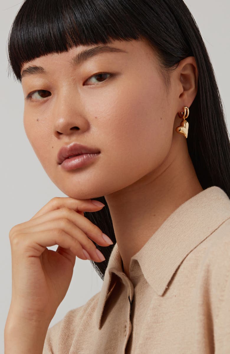 JENNY BIRD Heart Huggie Hoop Earrings, Alternate, color, High Polish Gold