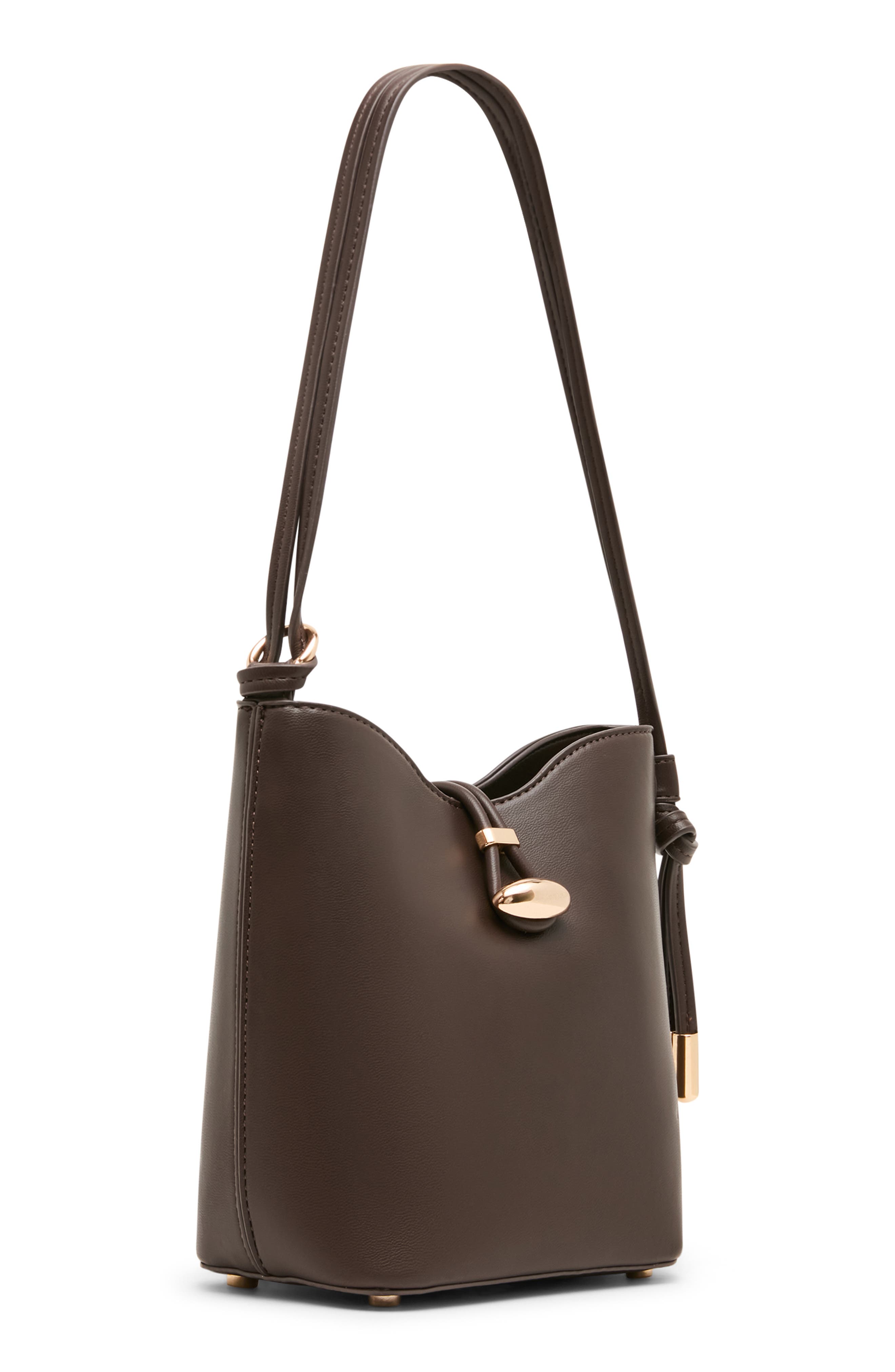 Small Faux Leather Bucket Bag, Alternate, color, ESPRESSO