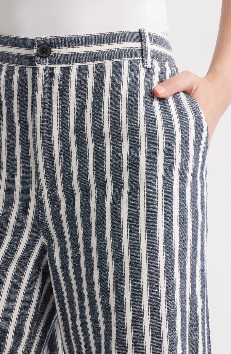 Madewell Zoe Relaxed Fit Wide Leg Linen & Cotton Pants, Alternate, color, Stripe Twill