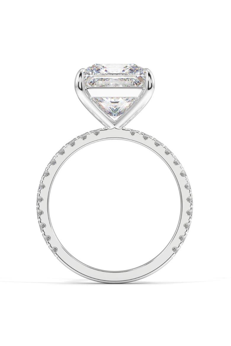 4 1/2 Ct Princess Cut Diamond Engagement Ring Lab Grown in or Gold, Alternate, color, 14k White Gold