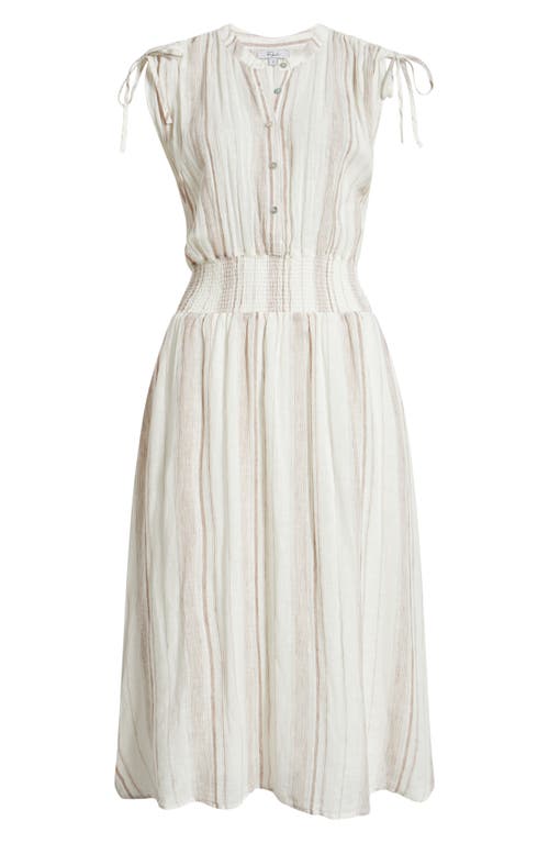 Rails Melodie Linen Blend Stripe Midi Dress