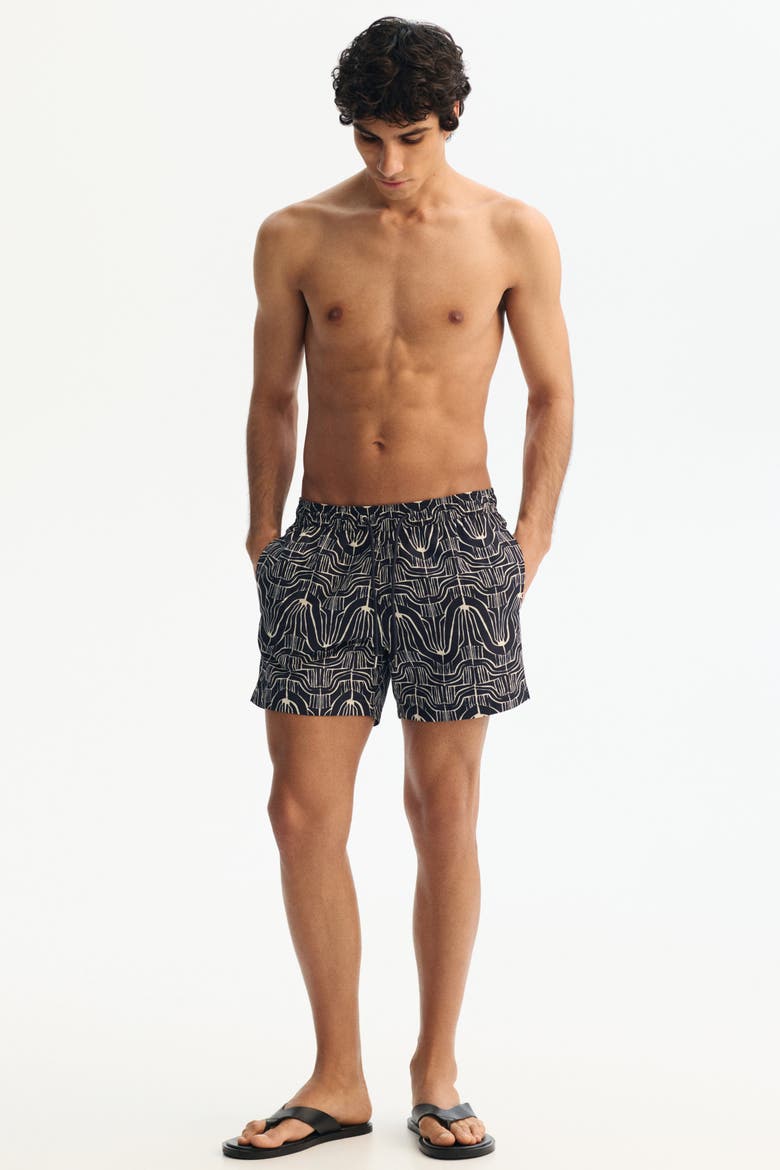 Swim Shorts, Alternate, color, Navy blue/patterned