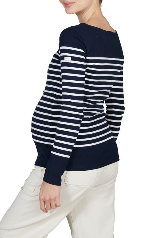 Cache Coeur Benodet Maternity And Nursing Sailor Shirt In Blue