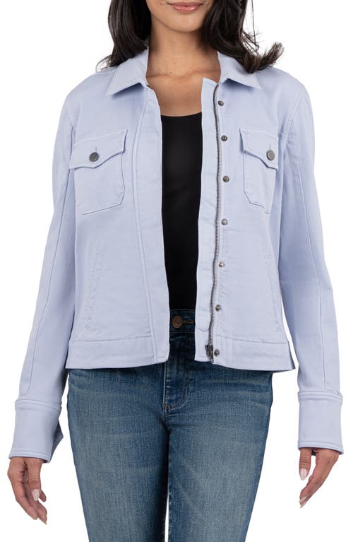 Kut From The Kloth Amanda Boxy Twill Jacket In Powder Blue