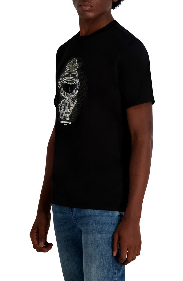 KARL LAGERFELD PARIS Digital Armor Karl Cotton Graphic T-Shirt, Alternate, color, Black