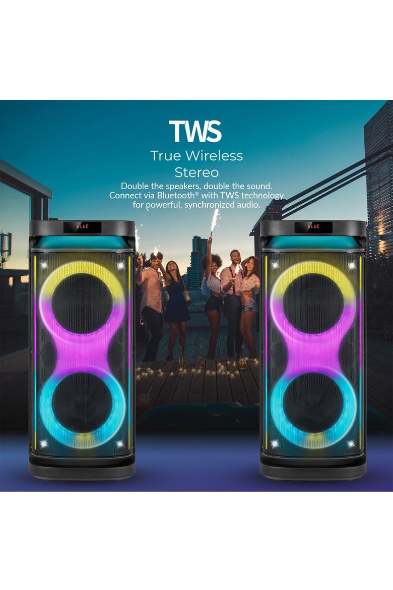 2x 10 Inch Speaker with True Wireless Stereo, Alternate, color, Black