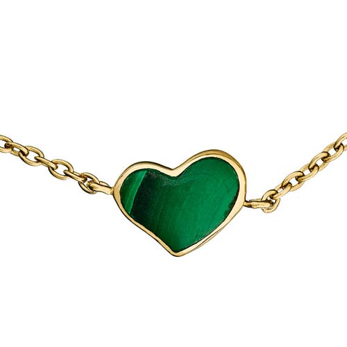 Jan Leslie Heart Bracelet Set In Sterling Silver With 18k Gold Overlay In Green