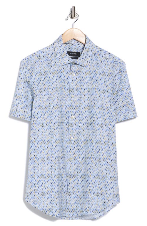 Bugatchi Miles Short Sleeve 8-way Stretch Ooohcotton® Button-up Shirt In Green