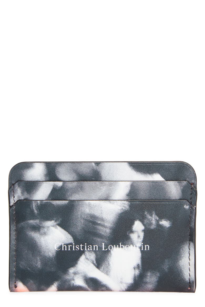 Canopy Moises Print Leather Card Case, Main, color, BLACK WHITE