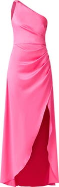 Elliatt Biarritz One-Shoulder Satin Gown
