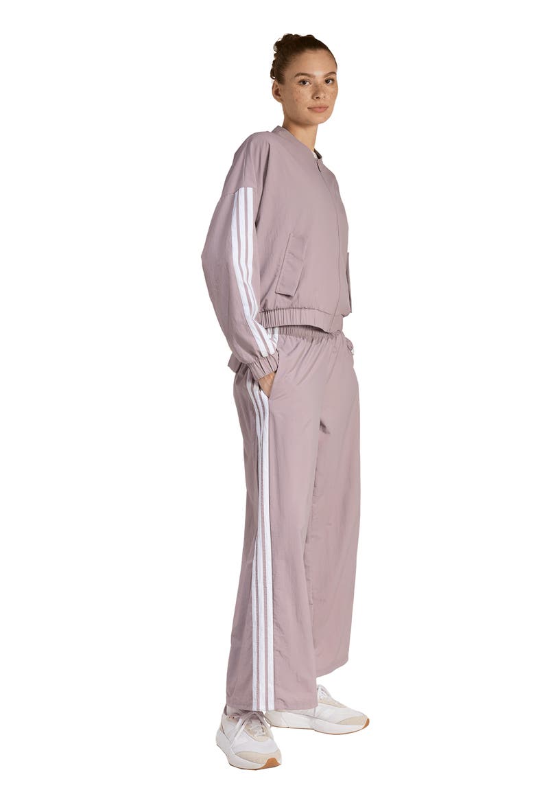3-Stripe Wide Leg Track Pants, Alternate, color, PRELOVED FIG/ WHITE
