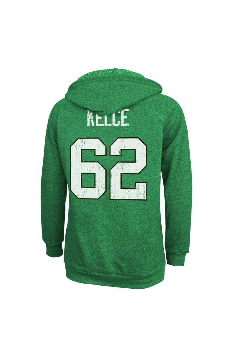 Majestic Threads Women's Majestic Threads Jason Kelce  Kelly Green Philadelphia Eagles Name & Number Tri-Blend Pullover Hoodie, Alternate, color, 
