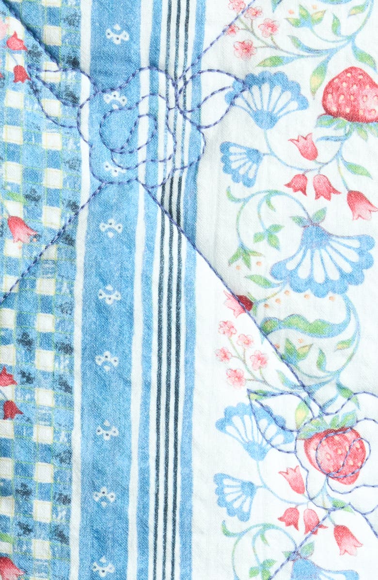 Damson Madder Catrin Tie Front Reversible Organic Cotton Vest, Alternate, color, Blue