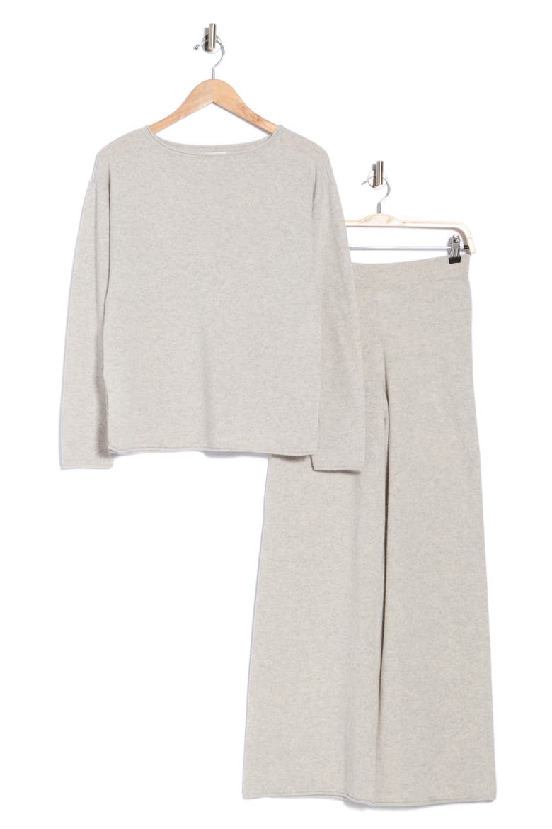 Cashmere Luxe Sleep Set, Alternate, color, LIGHT GREY HEATHER
