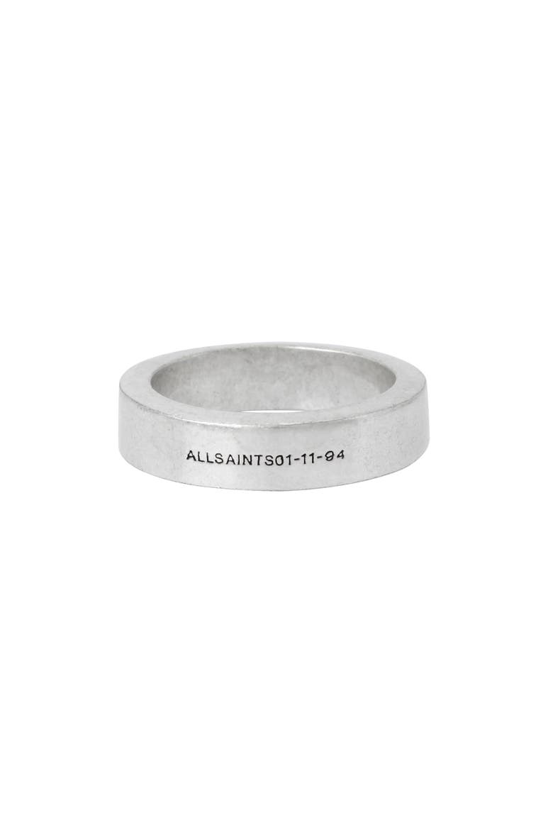 Men's Logo Engraved Band Ring, Alternate, color, WARM SILVER