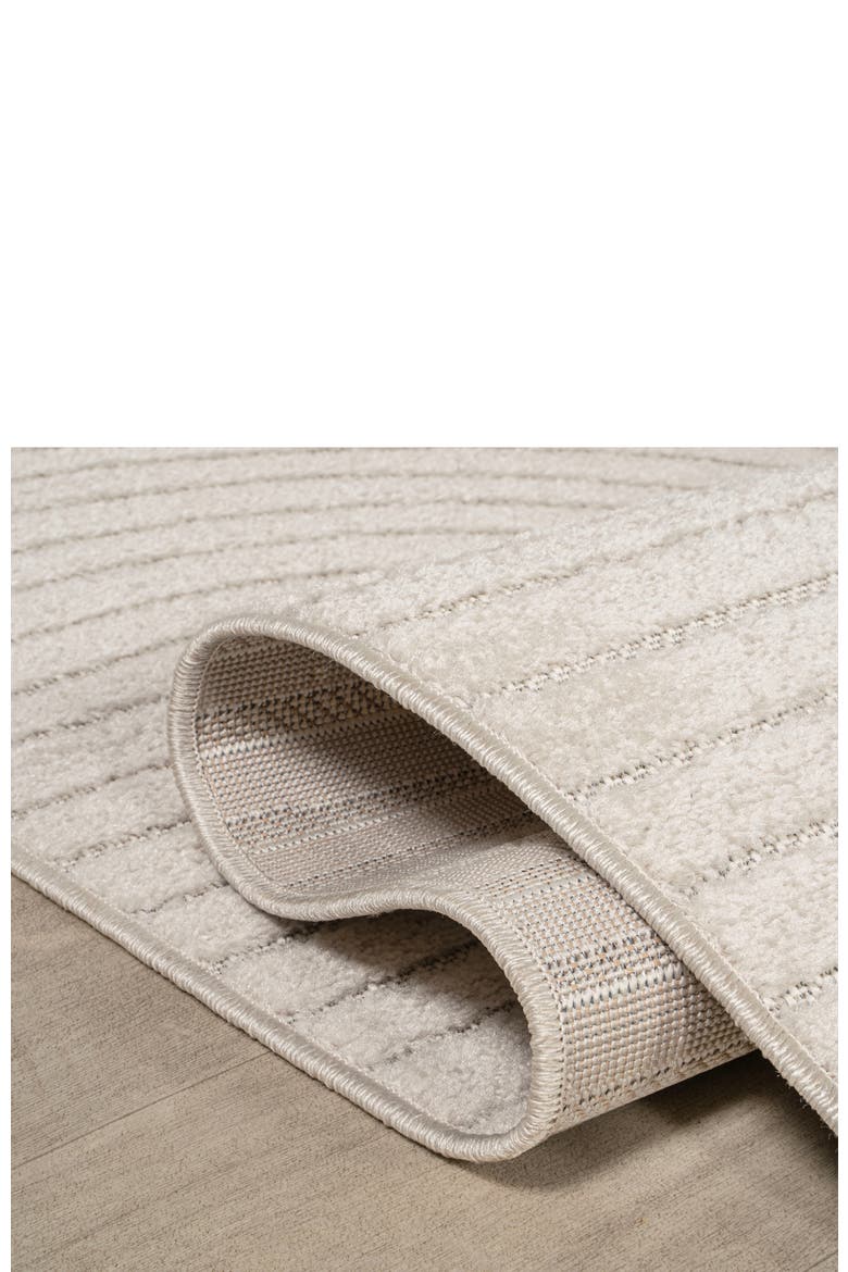 Hallie High-Low Minimalist Curve Geometric Indoor/Outdoor Area Rug, Alternate, color, Ivory/Cream