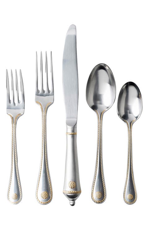 'Berry and Thread' 24k Gold Accent 5-Piece Place Setting