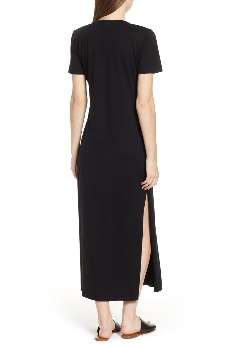 Alana Relaxed Maxi T-Shirt Dress, Alternate, color, TRUE BLACK