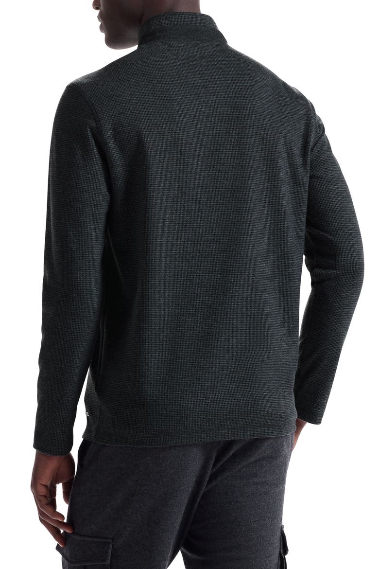Houndstooth Patern Quarter Zip Top, Alternate, color, BLACK