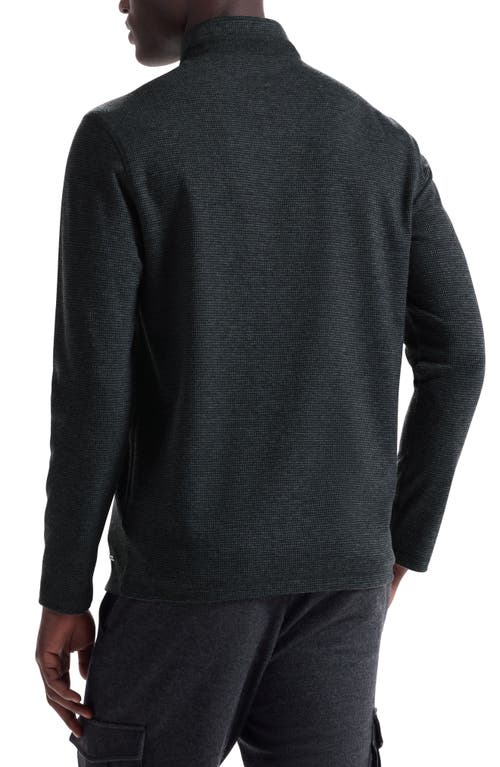 Bugatchi Houndstooth Patern Quarter Zip Top In Black