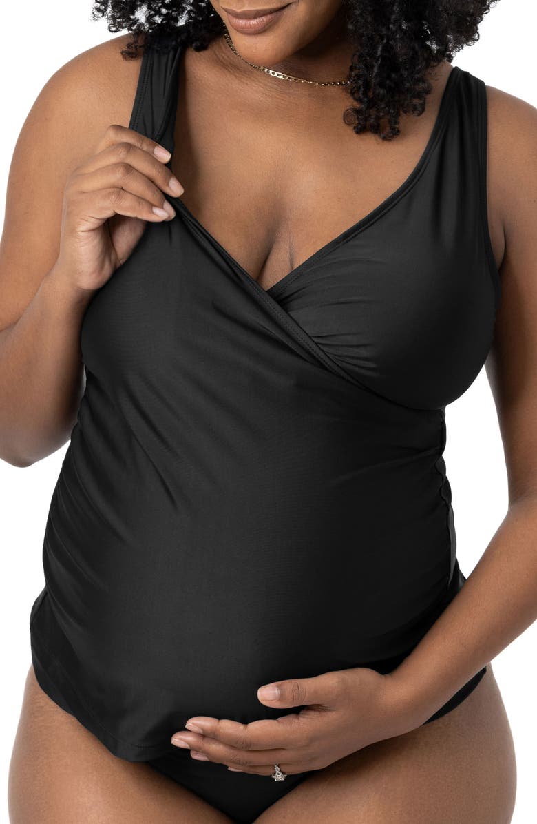 Kindred Bravely Crossover Maternity/Nursing Tankini Top, Main, color, 