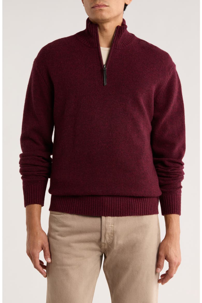 Gammons Wool Quarter Zip Sweater, Main, color, BLACK FIG
