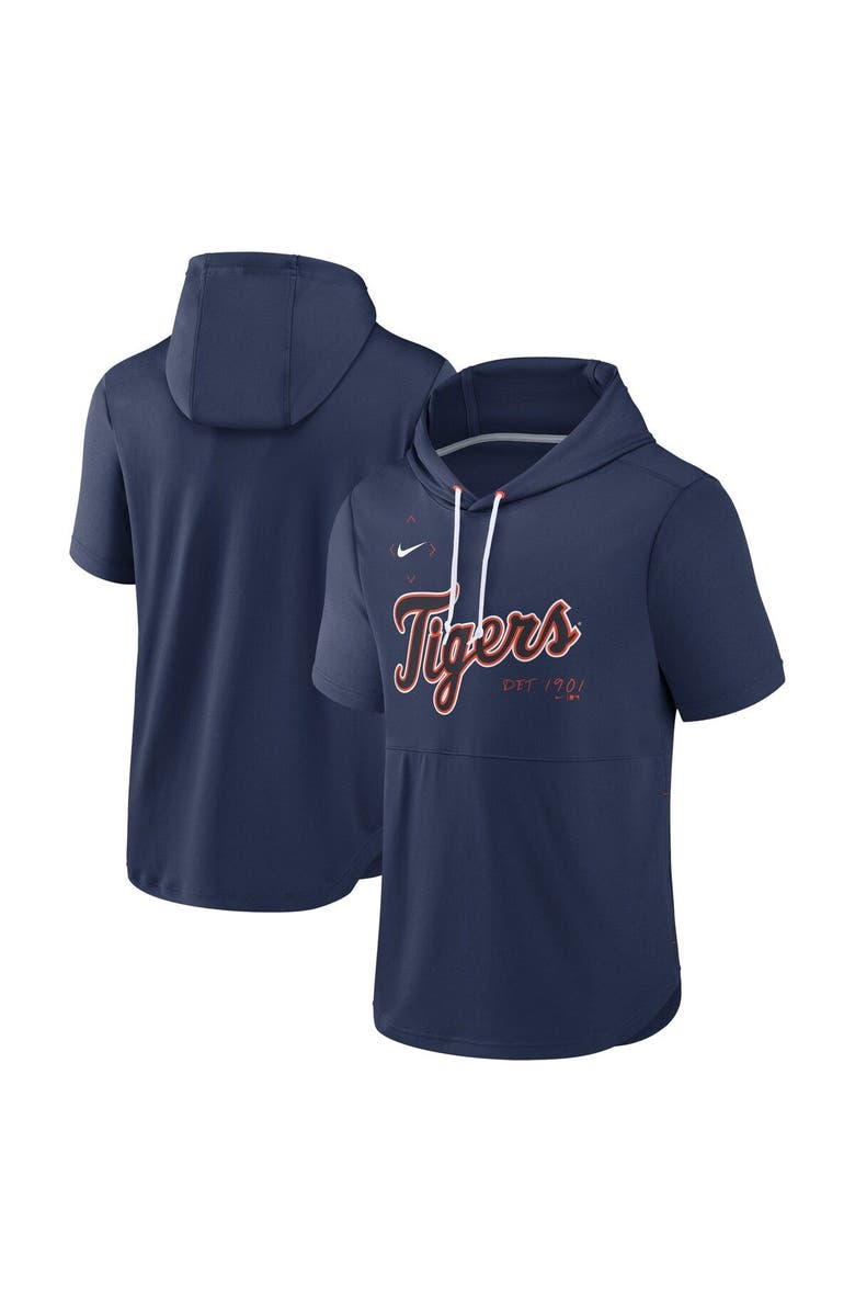 Nike Men's Nike Navy Detroit Tigers Springer Short Sleeve Team Pullover Hoodie, Main, color, Navy