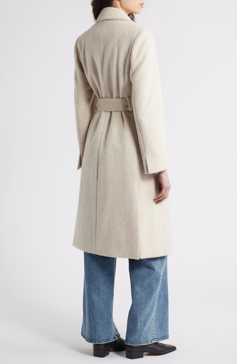 Sam Edelman Longline Wrap Coat, Alternate, color, Oatmeal