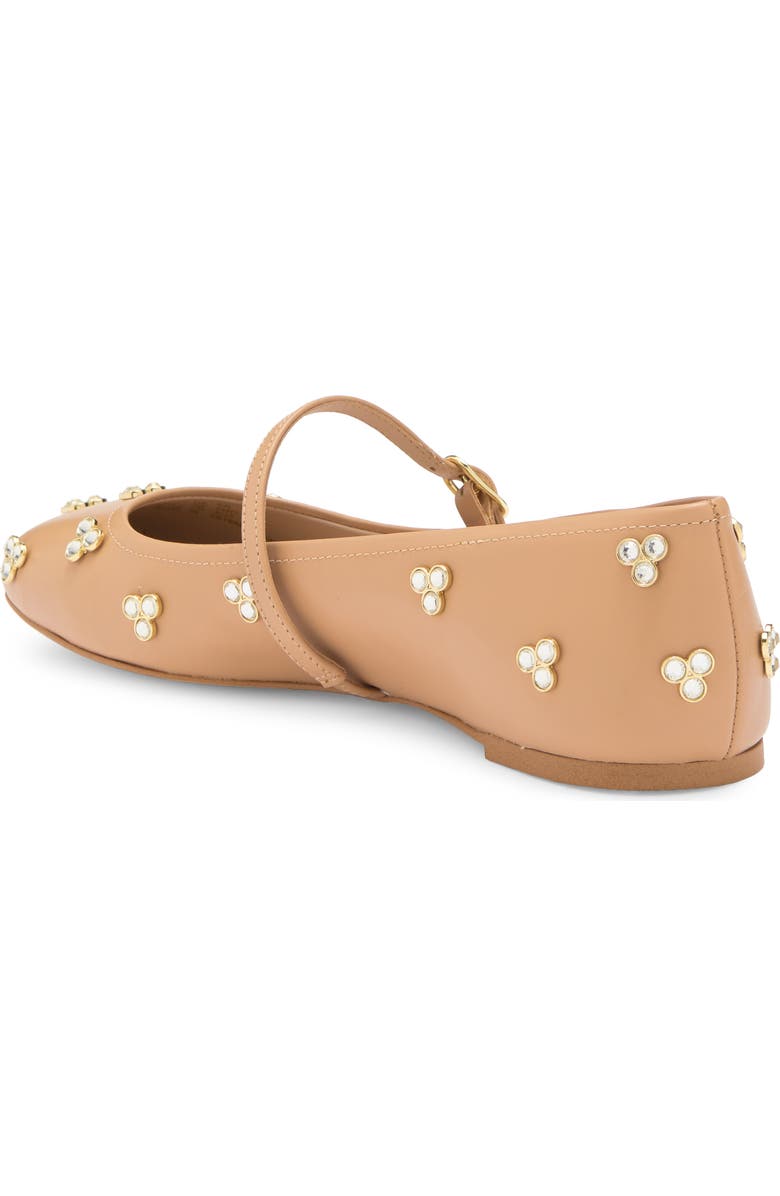 Stuart Weitzman Tammy Crystal Mary Jane Flat, Alternate, color, Golden Beige