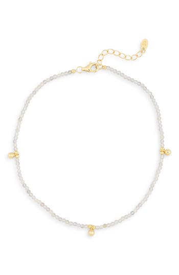 Argento Vivo Lab Stone Anklet In Gold