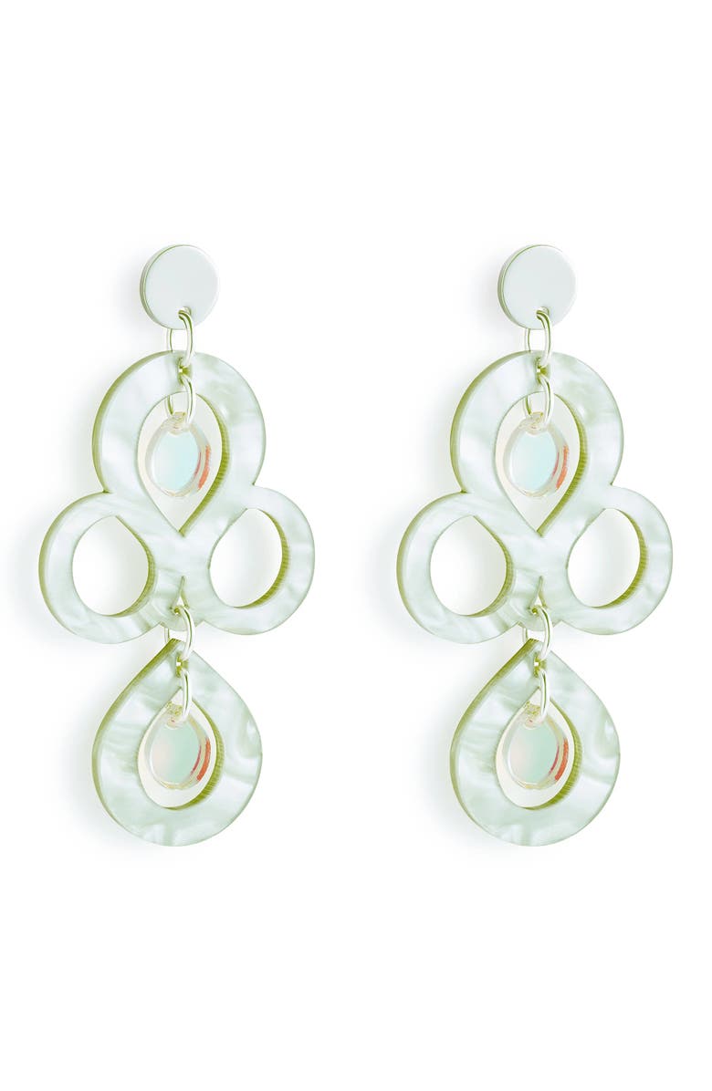 Toolally Petite Batik Earrings - Regent Green & Iridescent, Main, color, Regent Green & Iridescent