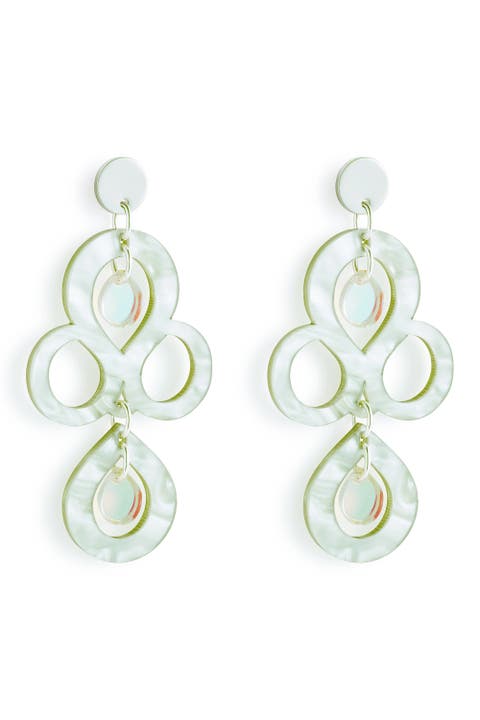 Petite Batik Earrings - Regent Green & Iridescent