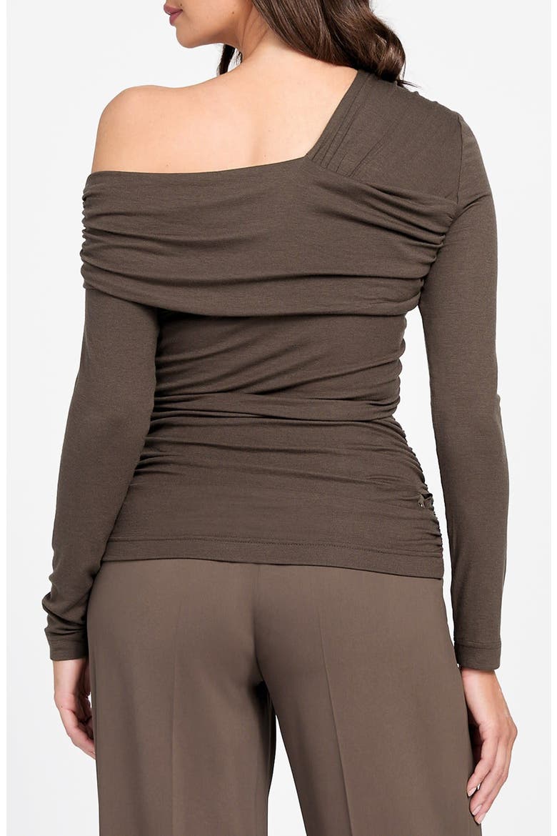 Astrid Shirred Asymmetric Top, Alternate, color, DARK