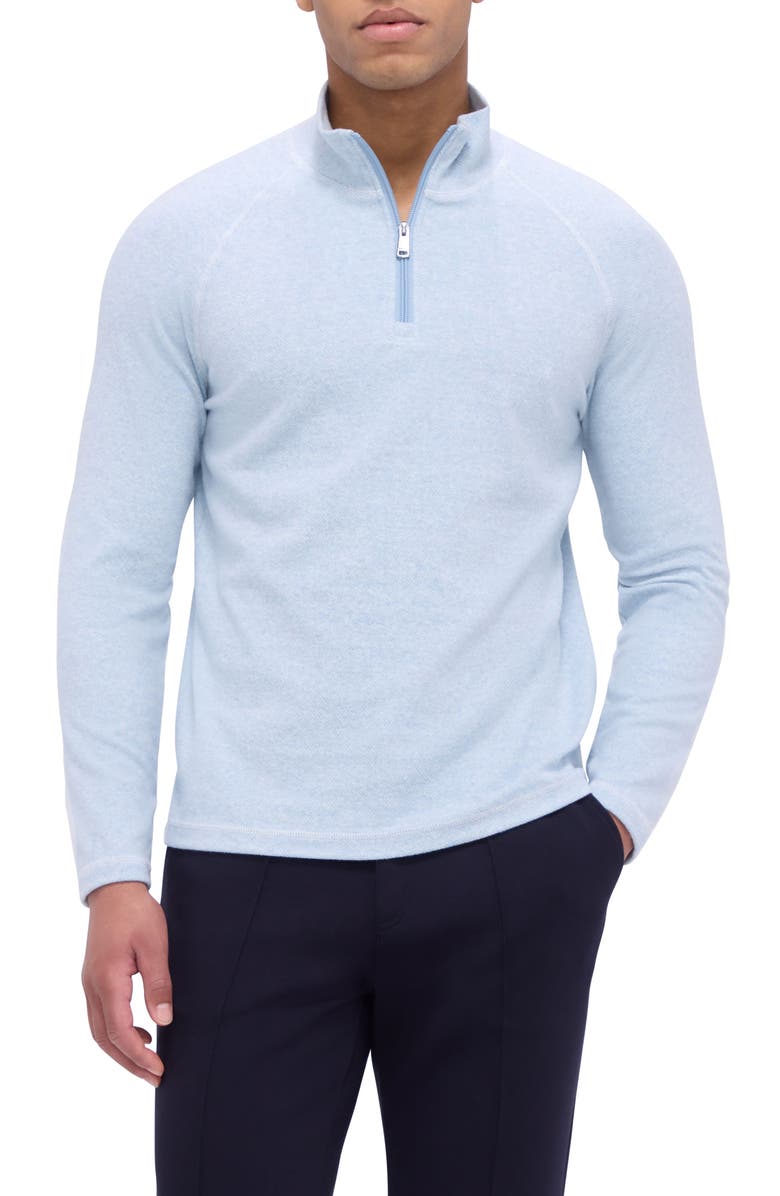 Bugatchi Quarter Zip Pullover, Main, color, Air Blue