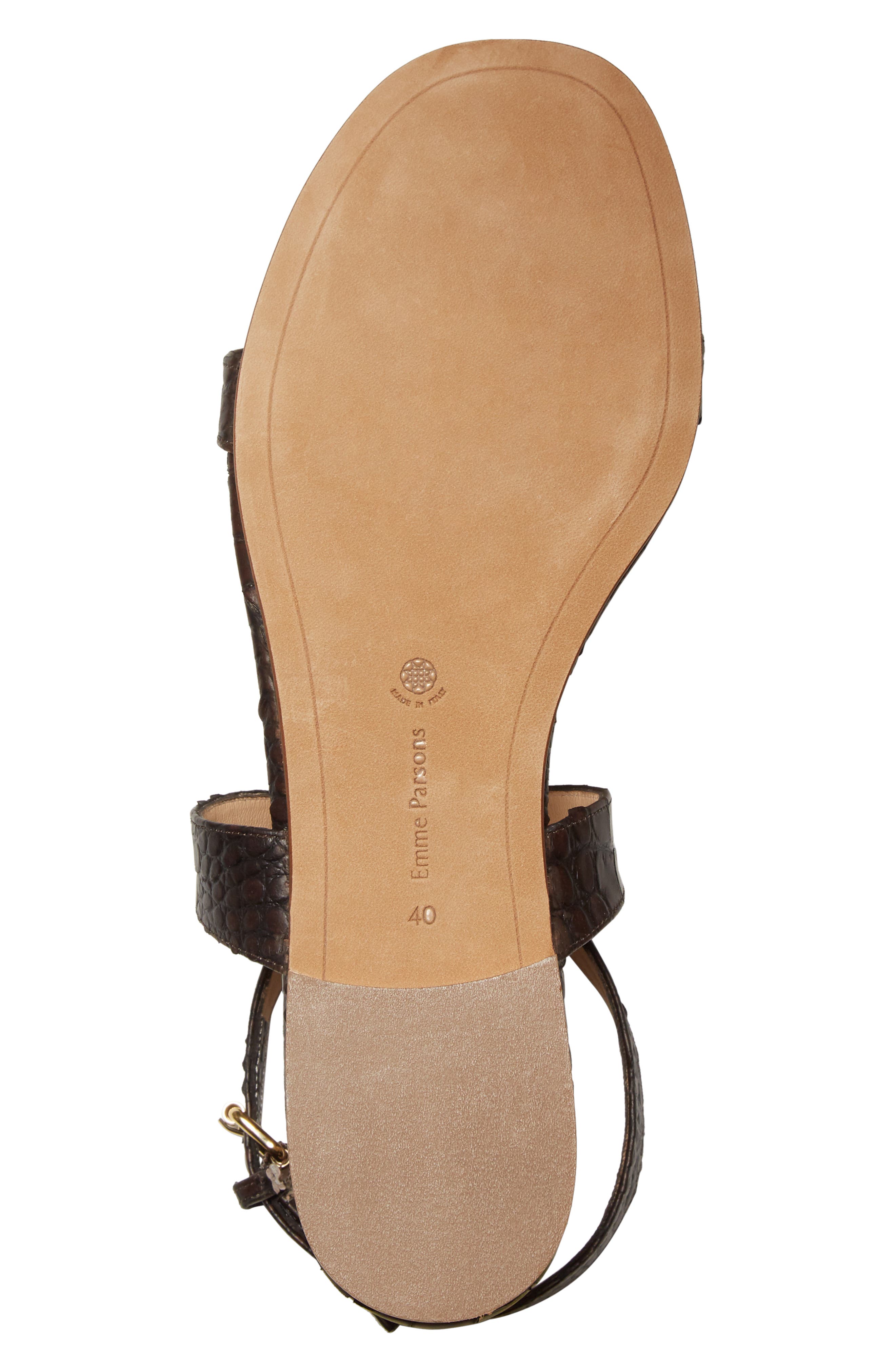 Siena Croc Embossed Ankle Strap Sandal, Alternate, color, DARK BROWN EMBOSSED CROC