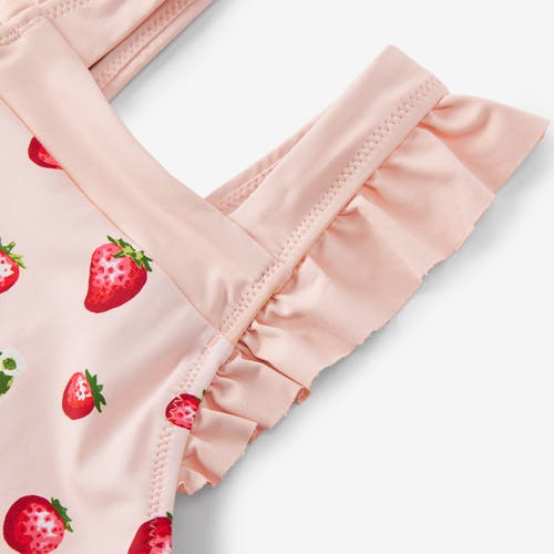 Milkbarn Ruffle Square Neck Swimsuit In Red