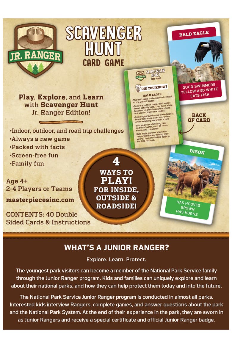 Jr Ranger - Scavenger Hunt Card Game, Alternate, color, Multicolor