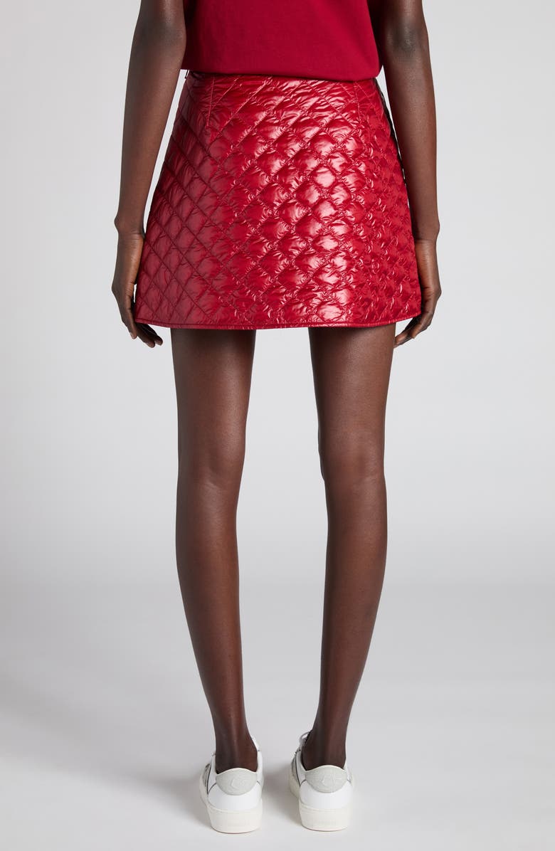 Moncler Quilted Miniskirt, Alternate, color, Red Auburn