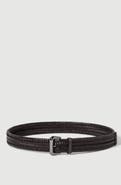 Brunello Cucinelli Stretch braided leather belt with shiny loop