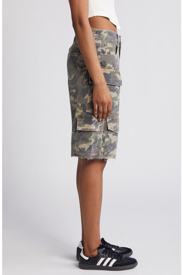 Camo Baggy Denim Cargo Shorts, Alternate, color, OLIVE