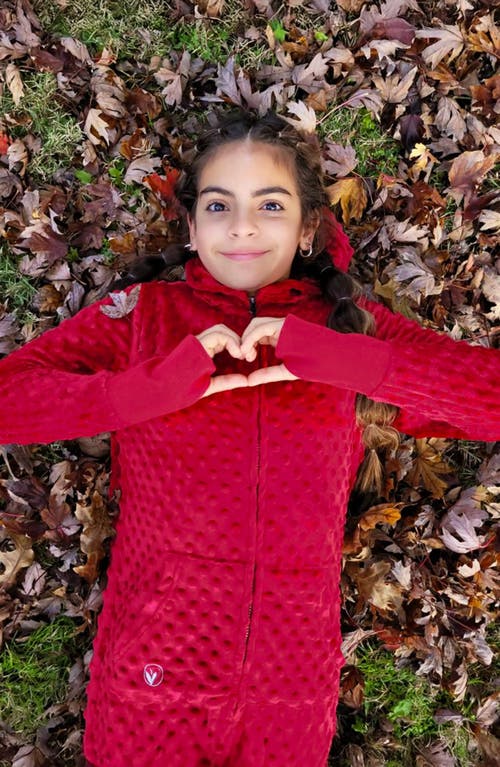 Limeapple Minky Bubble Zip Fleece Romper In Red