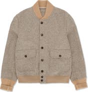 Fortela Herringbone Bomber Jacket