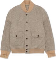 Fortela Herringbone Bomber Jacket