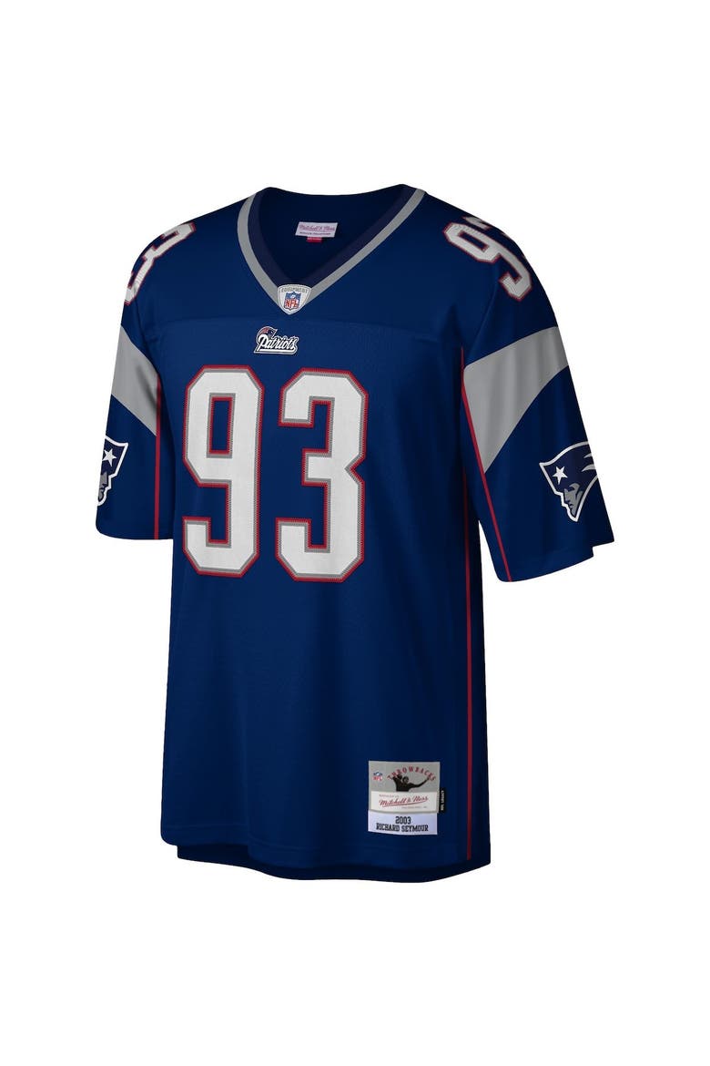 Men's Mitchell & Ness Richard Seymour Navy New England Patriots Legacy Replica Jersey, Alternate, color, Navy